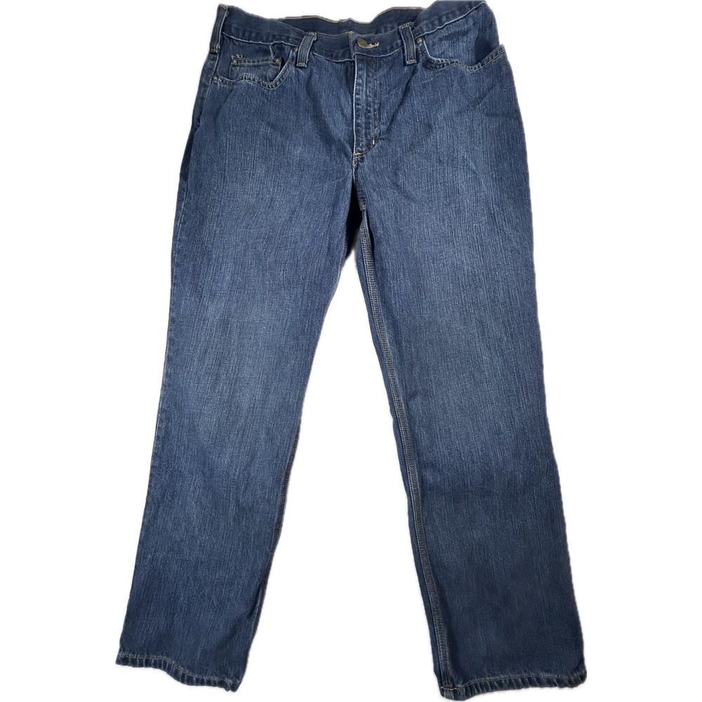 Carhartt 101483968 Jeans Mens 36x30 Relaxed Fit Straight Leg Blue Denim Workwear